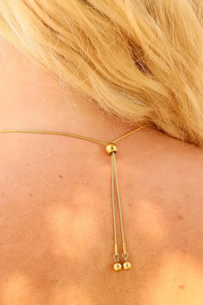 STAINLESS STEEL ADJUSTABLE BALL 18K GOLD PVD