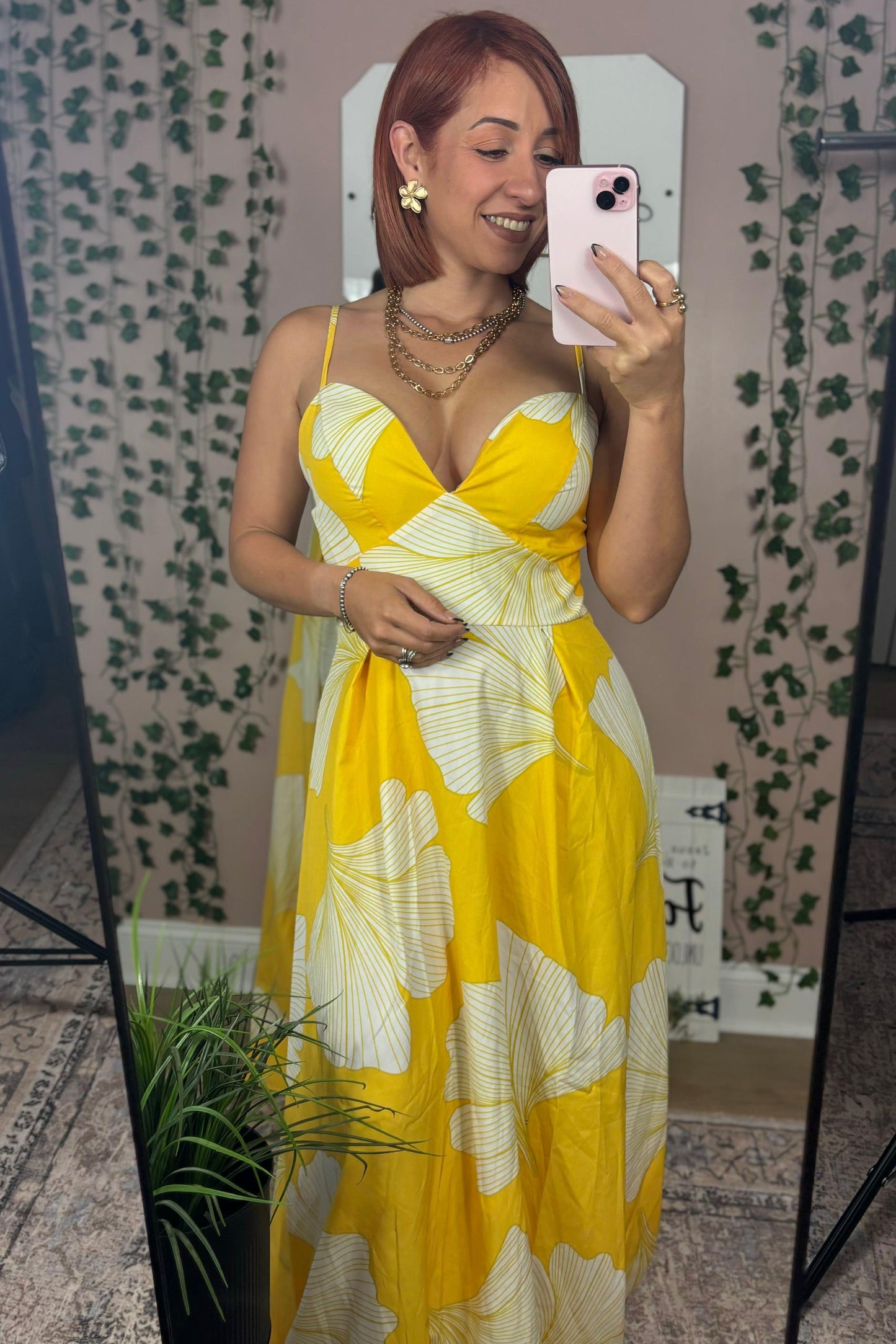 YELLOW FLOWER MAXI DRESS