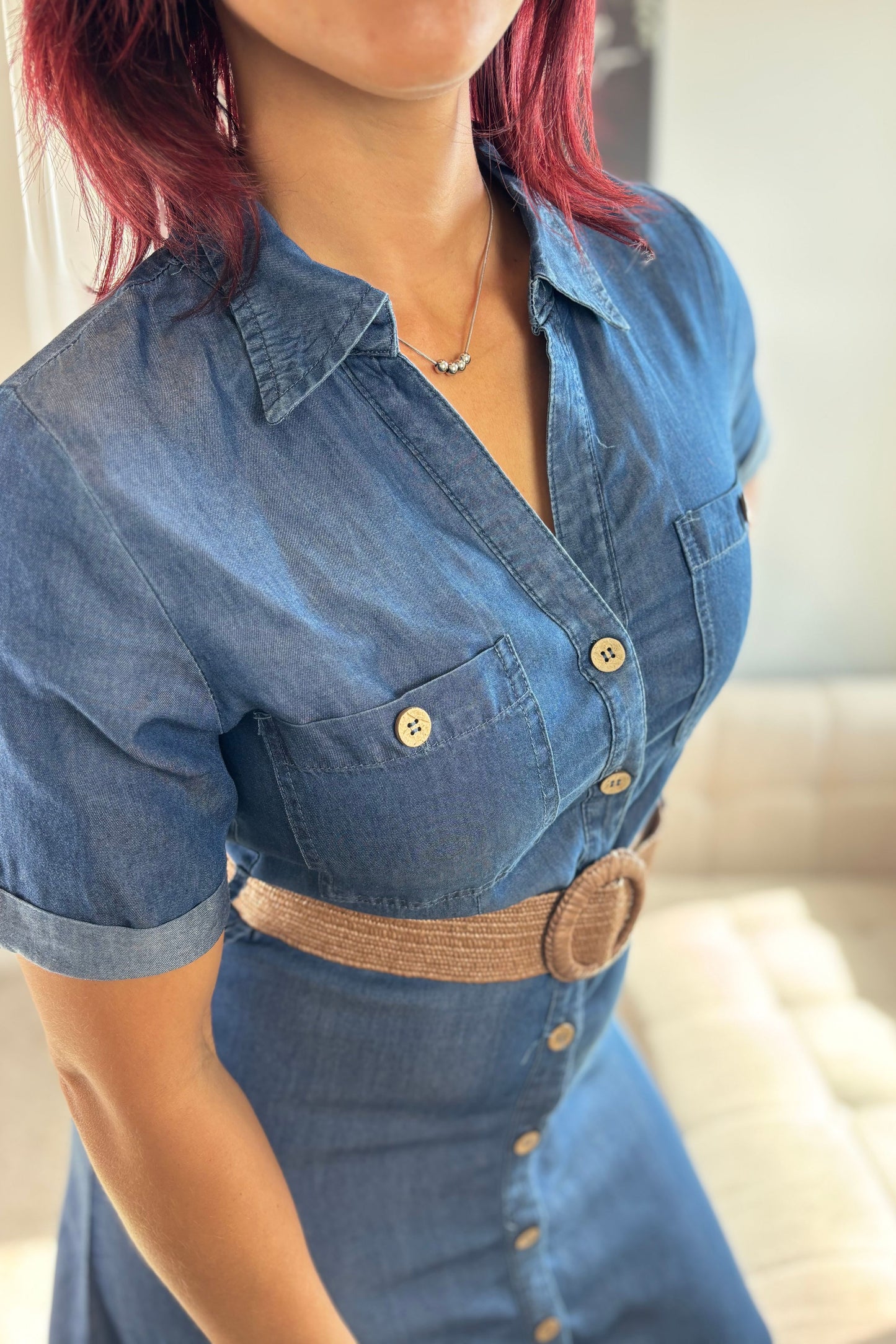 INTENTIONS CHAMBRAY MIDI DRESS