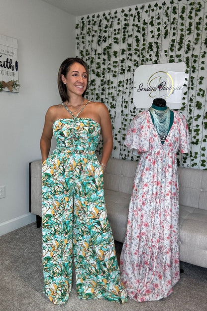 FLOWER PRINT JUMPSUIT