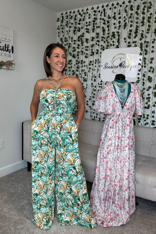 FLOWER PRINT JUMPSUIT