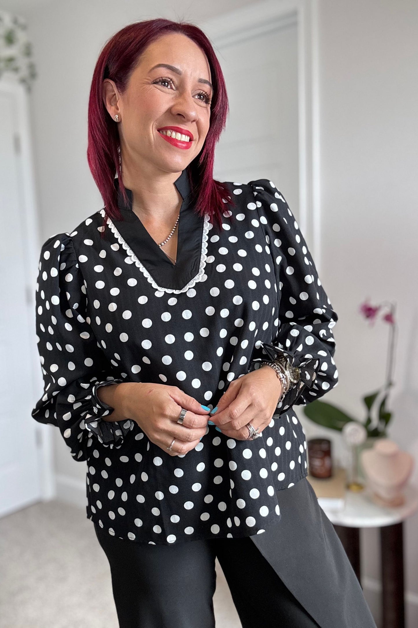 Vintage polka dots blouse