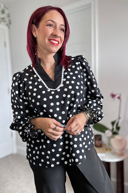 Vintage polka dots blouse