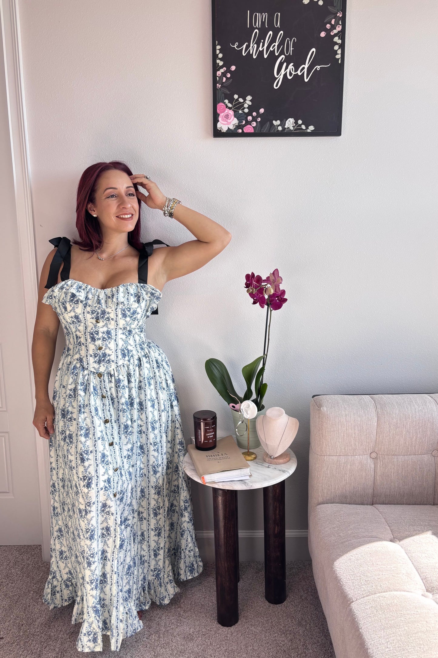 WHISPERED PROMISE MIDI DRESS-FLOWER PRINT