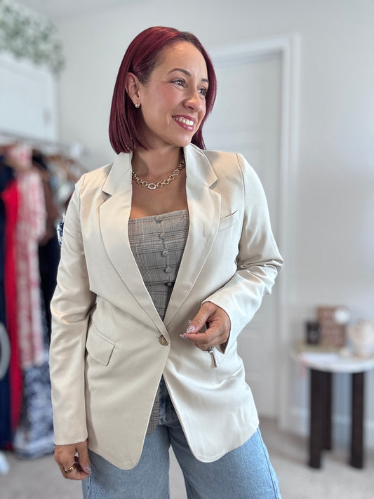 Blazer Clásico Long Sleeve Button Front