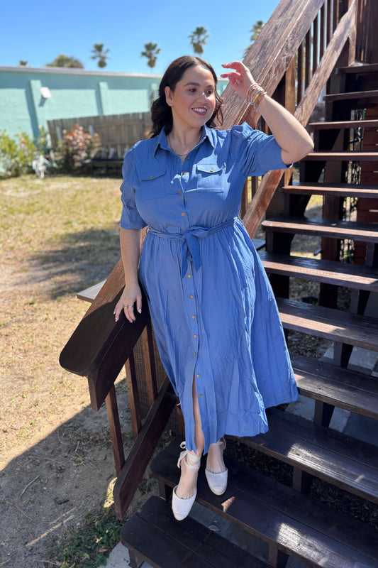 VESTIDO MAXI DE VAQUERO MODESTO TALLAS GRANDES