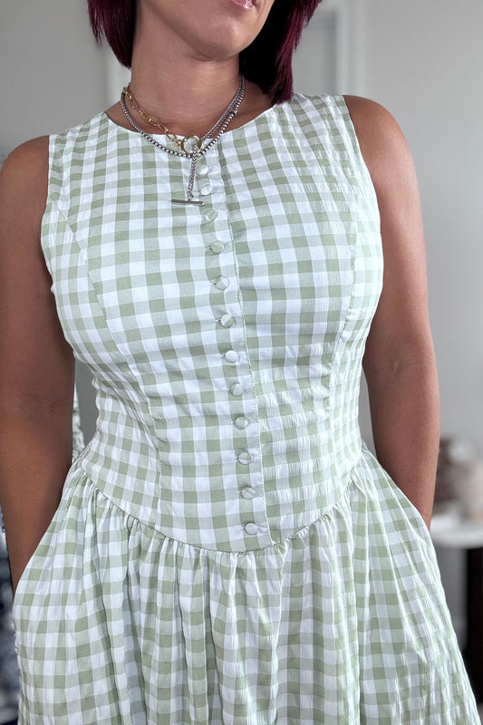 Gingham Midi Dress