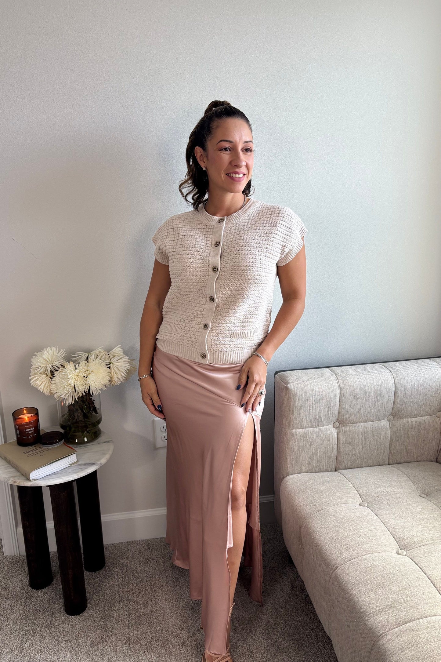 LIGHT BEIGE CROCHET TOP