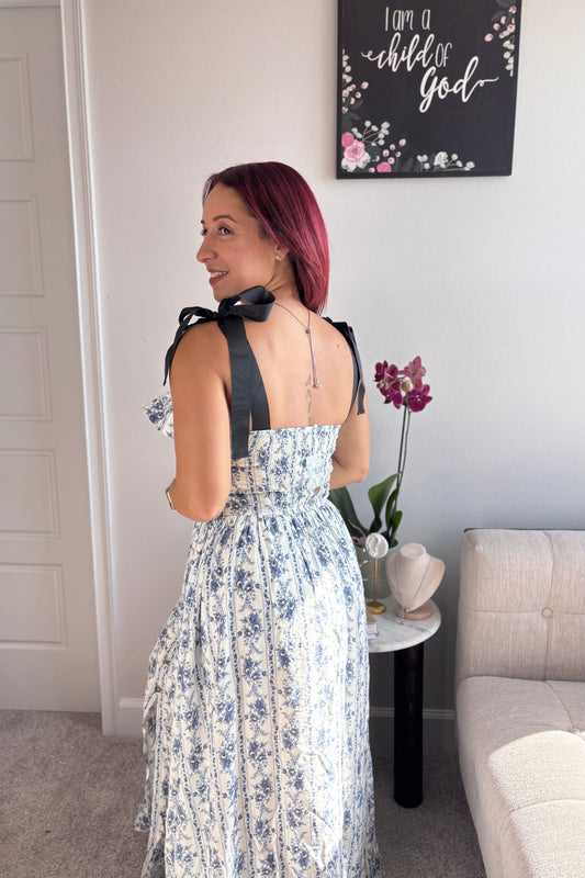 WHISPERED PROMISE MIDI DRESS-FLOWER PRINT