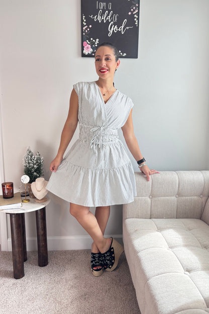 SERENE STRIPES MINI DRESS