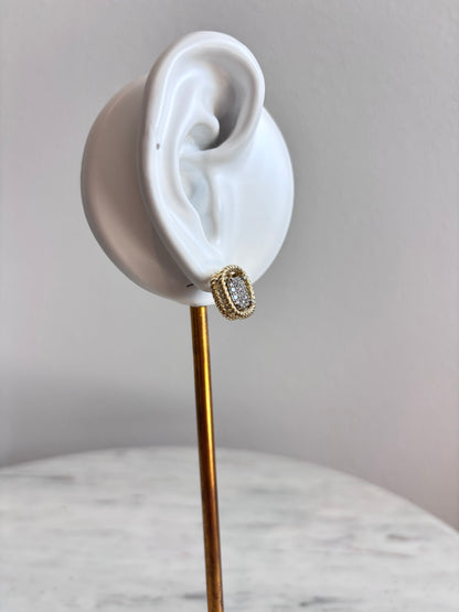 FE SQUIRCLE TWISTED DOUBLE LINE CZ POST EARRINGS – ELEGANT EVERYDAY EARRINGS