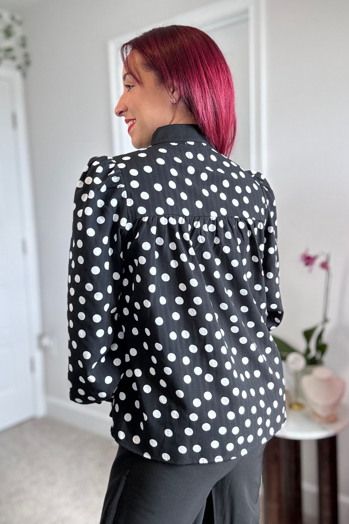 Vintage polka dots blouse