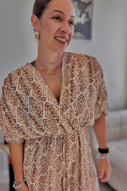 GRACE AND MODESTY-RUCHED SHOULDER TIMELESS JUMPSUIT