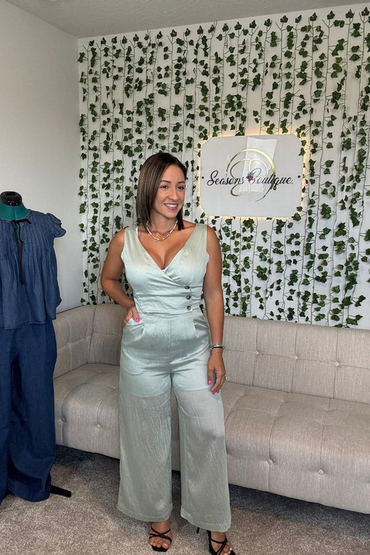 LINEN SAGE JUMPSUIT