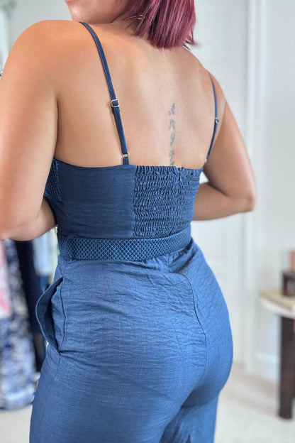 Jumpsuit Belted Braid Detail