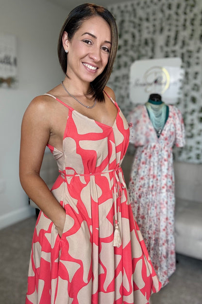 ASYMMETRIC CORAL DRESS
