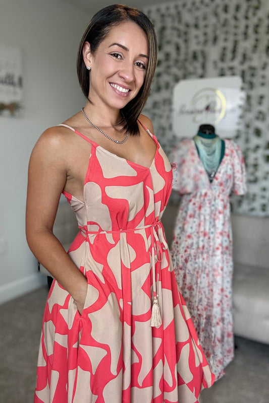 ASYMMETRIC CORAL DRESS