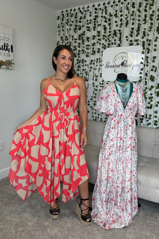 ASYMMETRIC CORAL DRESS