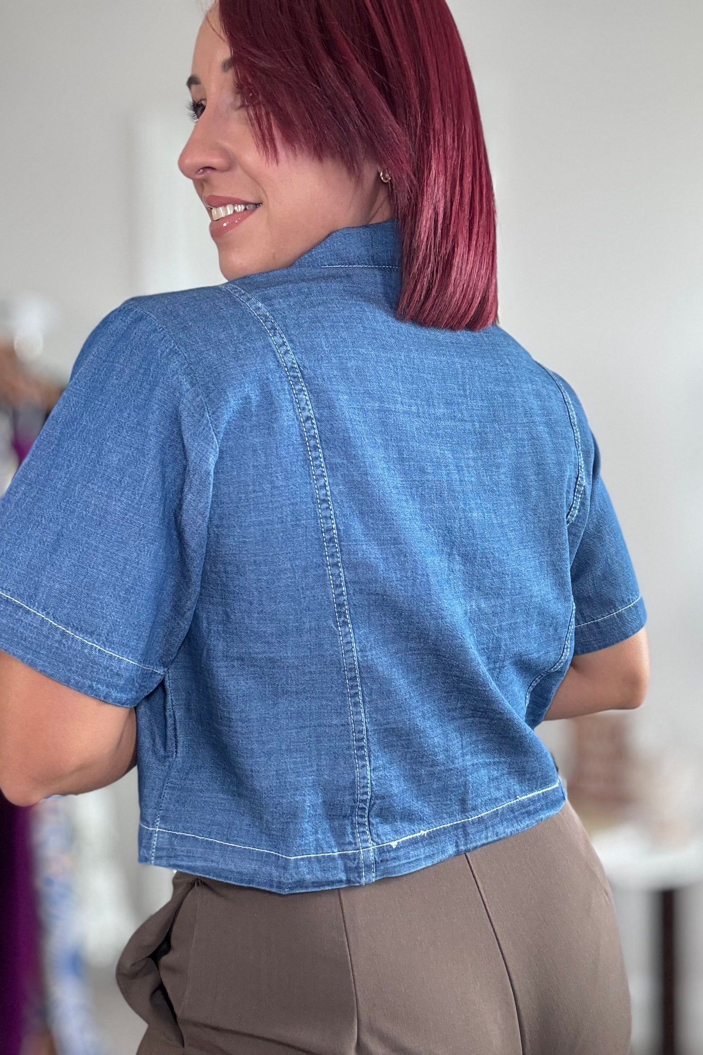 Denim Short Top