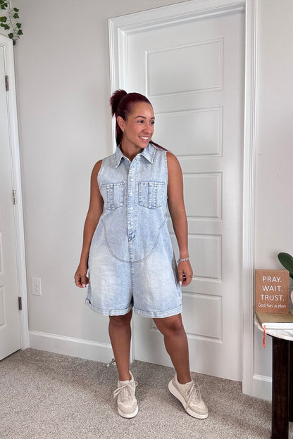 Denim Casual Romper