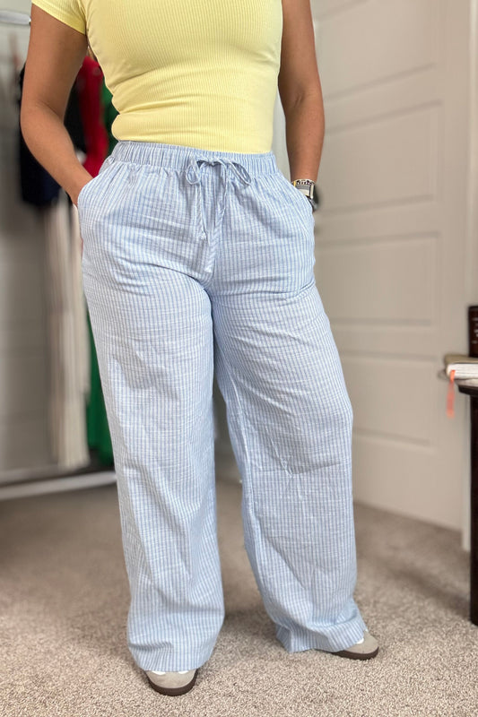 Stripe Gauze long pants