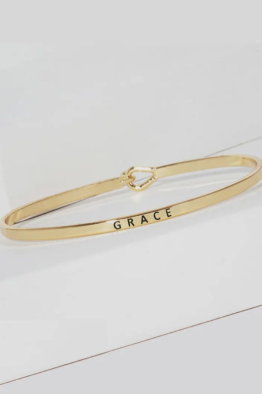 GRACE ENGRAVED BANGLE BRACELET
