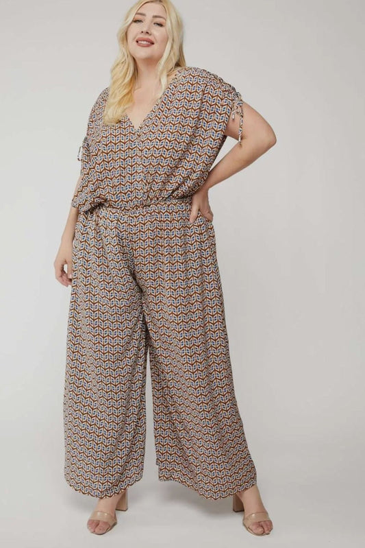 V-NECK JUMPSUIT PLUS SIZES