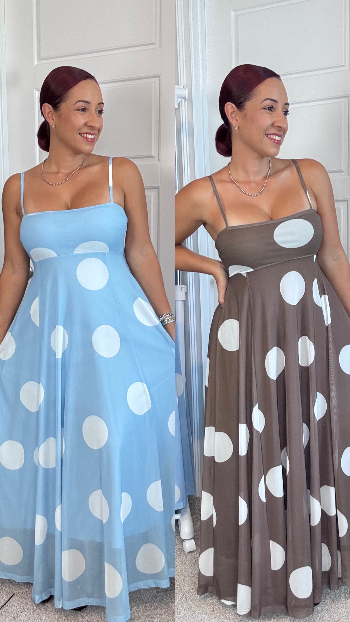 Mesh Polka Dots Midi Dress