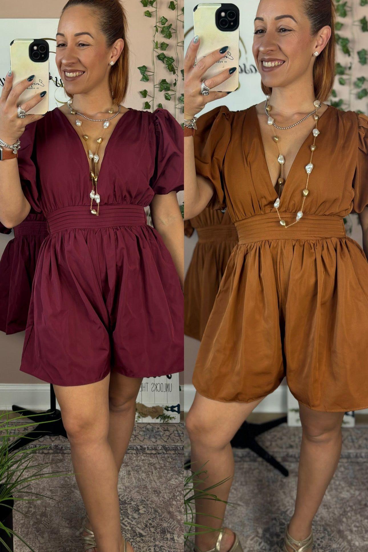 BALLOON SLEEVE ROMPER