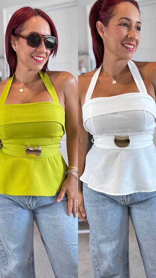 Linen halter top