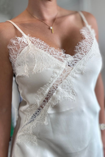Ivory Asymmetric Lace top