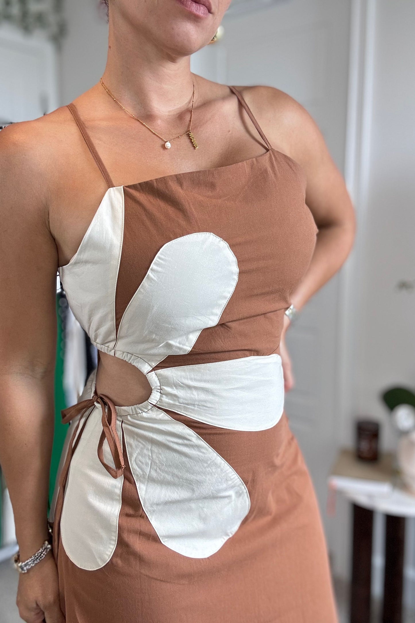 Floral Cutout Midi Dress