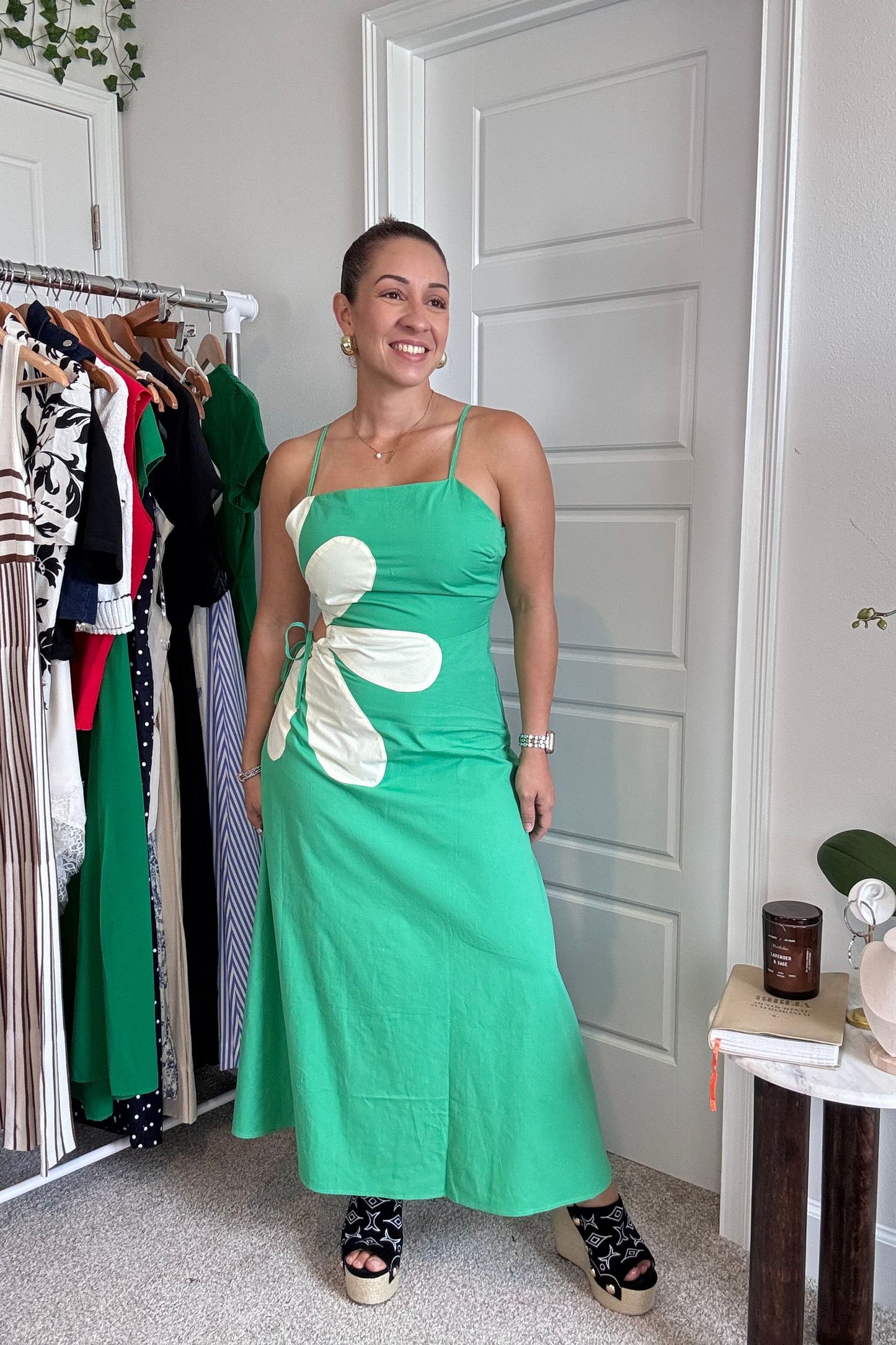 Floral Cutout Midi Dress