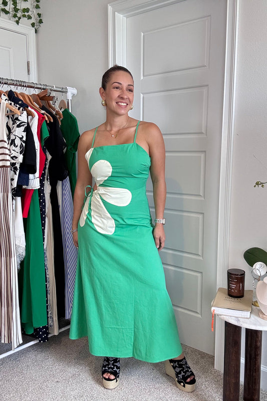 Floral Cutout Midi Dress