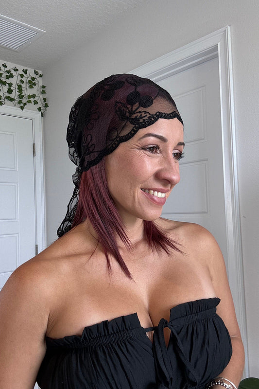 Lacy Cherry Knitted Wrap