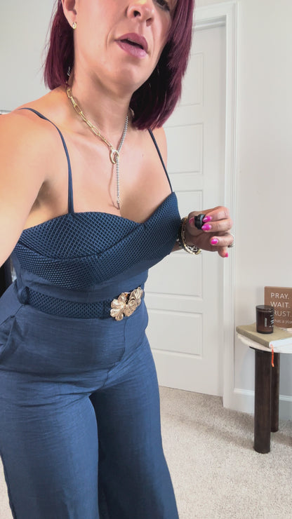 Jumpsuit Belted Braid Detail